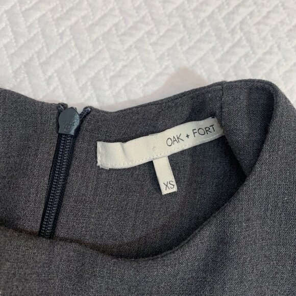 oak+fort Grey Long Sleeve Top Blouse Tuxedo Back XS - Picture 5 of 8